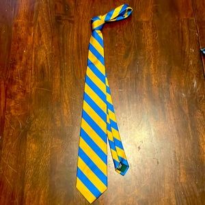 J. Crew Silk Repp Tie Royal Blue and Gold